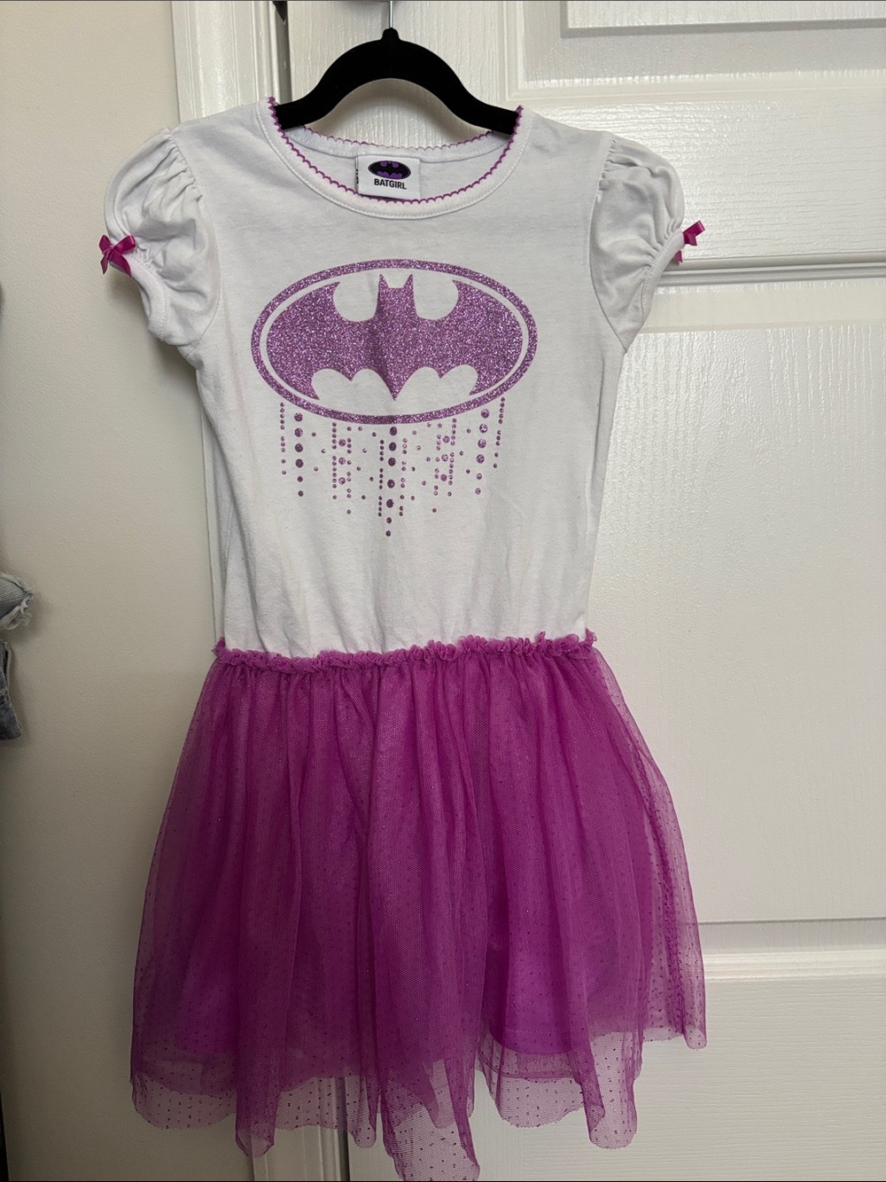 Girls Purple Glitter Bat Tutu Costume Dress